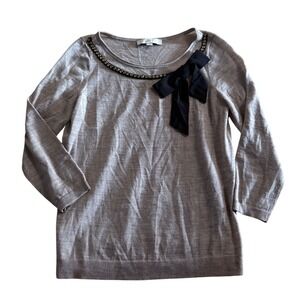 Y2K Loft Womens Small Knit Sweater/Shirt Embellished Jewel Neck size small